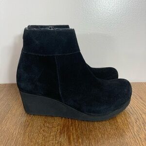 NWT Birkenstock Papillio Ebba Wedge Ankle Boot Women’s Size 10N Black Suede